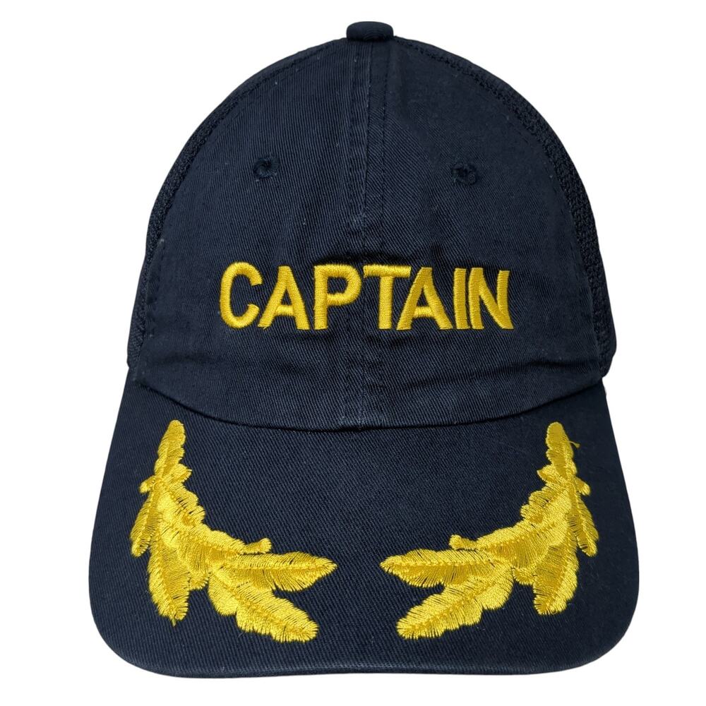 Captain Slideback Baseball Cap Blue One Size Adjustable Embroidered Dorfman